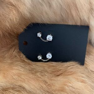 Double CZ Diamond earrings